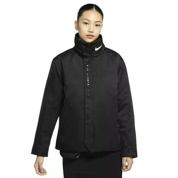 Nike Sportswear Insulated Jacket CU5831-010 Full Zip Closure Loose Fit Size M - Picture 2 of 9